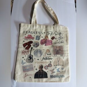 Taylor Swift Eras tour Themed canvas Cream Tote Bag
